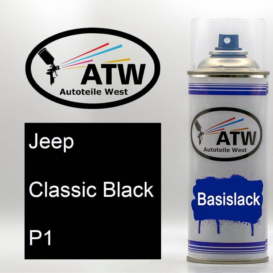 Jeep, Classic Black, P1: 400ml Sprühdose, von ATW Autoteile West.